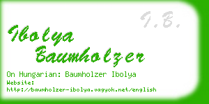 ibolya baumholzer business card